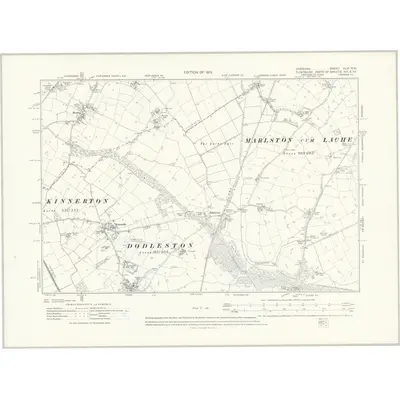 1909 Map of Cheshire XLVI.NW, 1913 Print