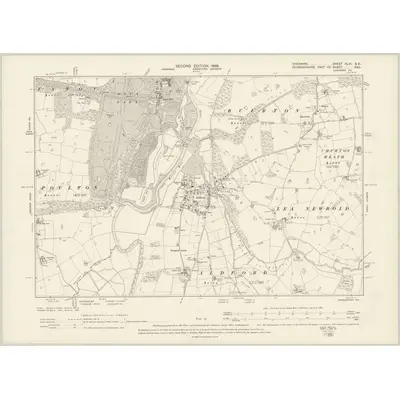 1897 Map of Cheshire XLVI.SE, 1899 Print