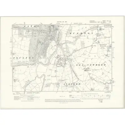 1909 Map of Cheshire XLVI.SE, 1913 Print