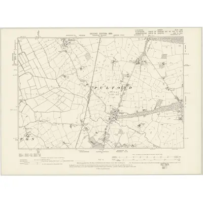1897 Map of Cheshire XLVI.SW, 1899 Print