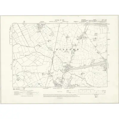 1909 Map of Cheshire XLVI.SW, 1913 Print