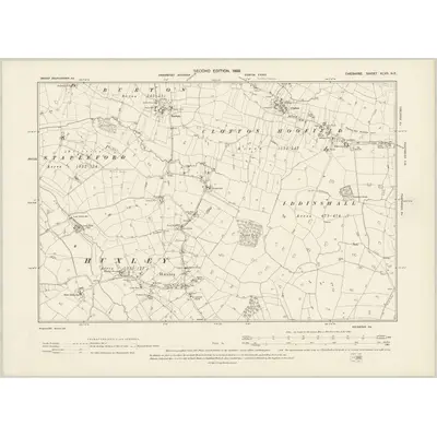 1897 Map of Cheshire XLVII.NE, 1899 Print