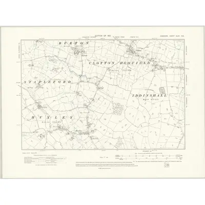 1908 Map of Cheshire XLVII.NE, 1912 Print
