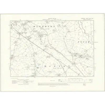 1908 Map of Cheshire XLVII.NW, 1911 Print