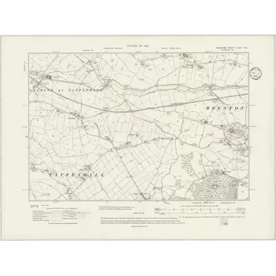 1908 Map of Cheshire XLVII.SE, 1934 Print
