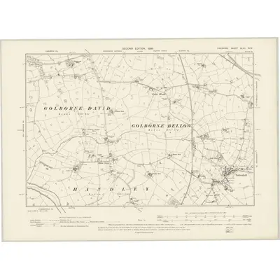 1897 Map of Cheshire XLVII.SW, 1899 Print