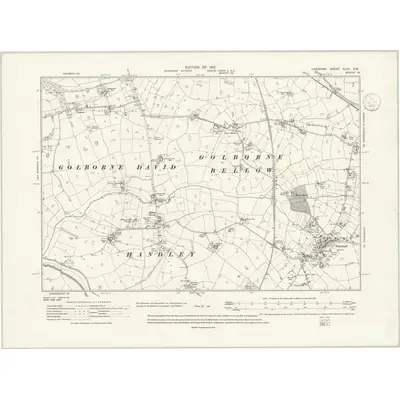 1909 Map of Cheshire XLVII.SW, 1936 Print