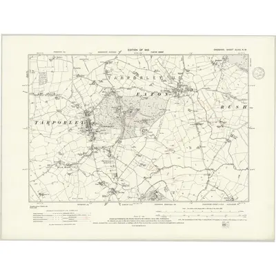 1908 Map of Cheshire XLVIII.NW, 1936 Print