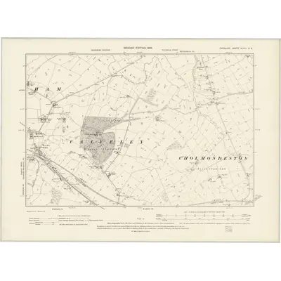1897 Map of Cheshire XLVIII.SE, 1899 Print