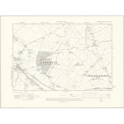 1908 Map of Cheshire XLVIII.SE, 1912 Print