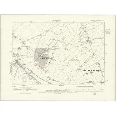 1908 Map of Cheshire XLVIII.SE, 1936 Print
