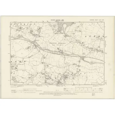 1897 Map of Cheshire XLVIII.SW, 1899 Print