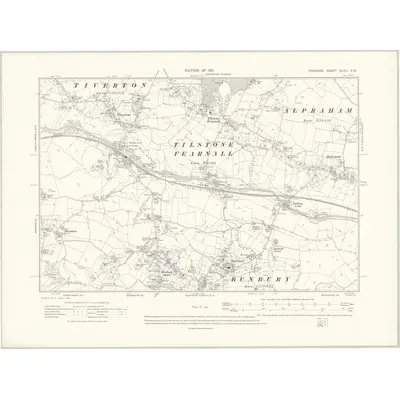 1908 Map of Cheshire XLVIII.SW, 1911 Print