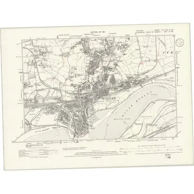 1905 Map of Cheshire XV.SW & SE, 1936 Print
