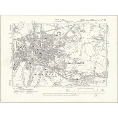1905 Map of Cheshire XVI.NE, 1911 Print