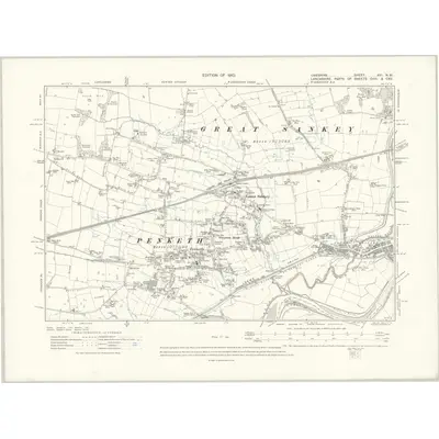 1905 Map of Cheshire XVI.NW, 1910 Print