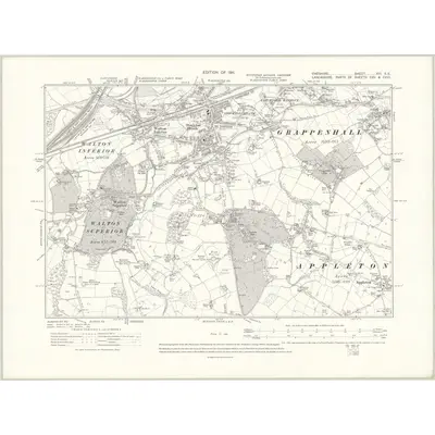 1905 Map of Cheshire XVI.SE, 1911 Print