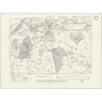 1905 Map of Cheshire XVI.SE, 1933 Print