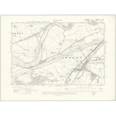 1905 Map of Cheshire XVI.SW, 1910 Print