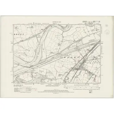 1905 Map of Cheshire XVI.SW, 1945 Print