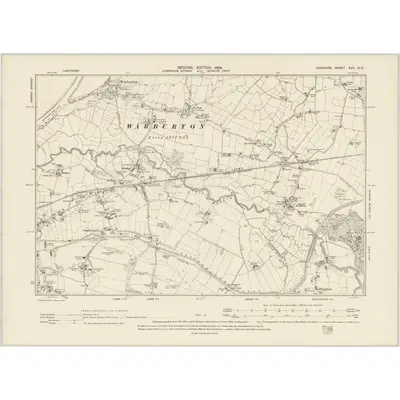 1897 Map of Cheshire XVII.NE, 1899 Print