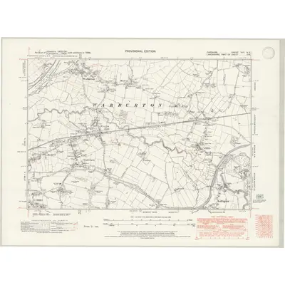 1938 Map of Cheshire XVII.NE, 1947 Print