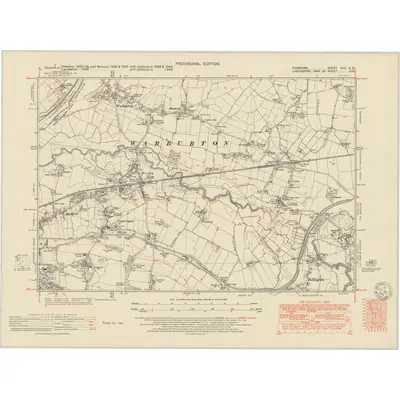 1938 Map of Cheshire XVII.NE, 1951 Print