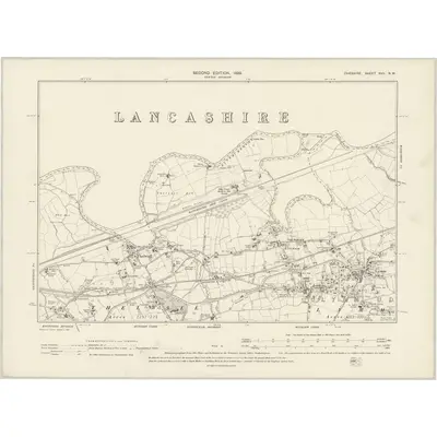 1897 Map of Cheshire XVII.NW, 1899 Print