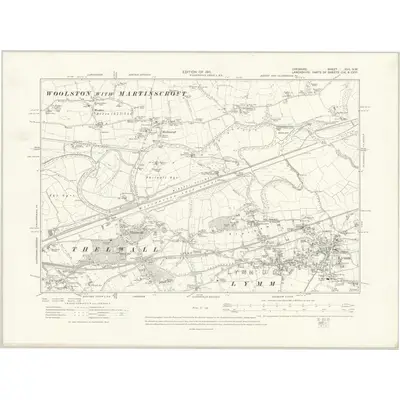 1905 Map of Cheshire XVII.NW, 1911 Print
