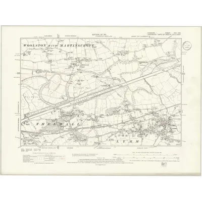 1905 Map of Cheshire XVII.NW, 1936 Print