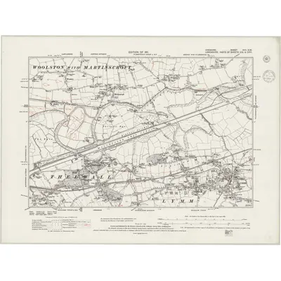 1905 Map of Cheshire XVII.NW, 1944 Print