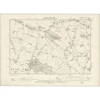 1897 Map of Cheshire XVII.SE, 1899 Print