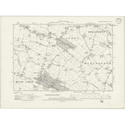 1908 Map of Cheshire XVII.SE, 1933 Print