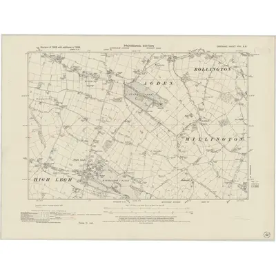 1938 Map of Cheshire XVII.SE, 1945 Print