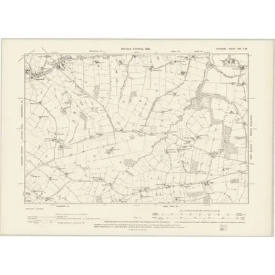 1897 Map of Cheshire XVII.SW, 1899 Print