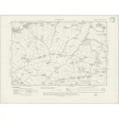 1905 Map of Cheshire XVII.SW, 1933 Print