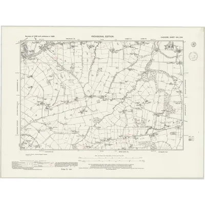 1938 Map of Cheshire XVII.SW, 1945 Print