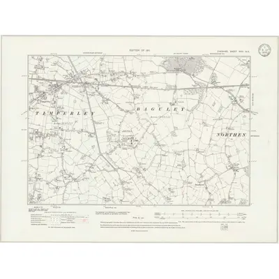 1907 Map of Cheshire XVIII.NE, 1933 Print