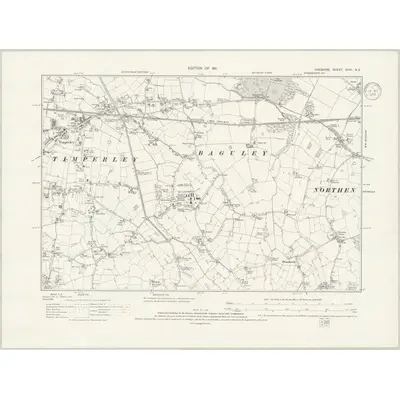 1907 Map of Cheshire XVIII.NE, 1936 Print
