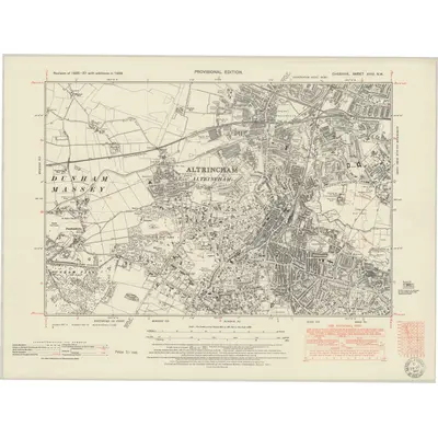 1938 Map of Cheshire XVIII.NW, 1951 Print