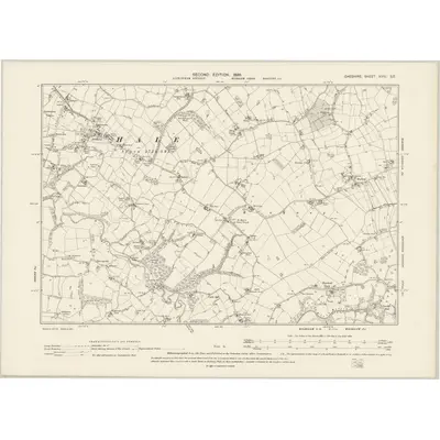 1897 Map of Cheshire XVIII.SE, 1899 Print