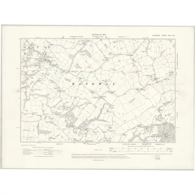 1907 Map of Cheshire XVIII.SE, 1910 Print