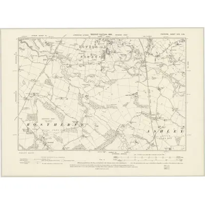 1897 Map of Cheshire XVIII.SW, 1899 Print