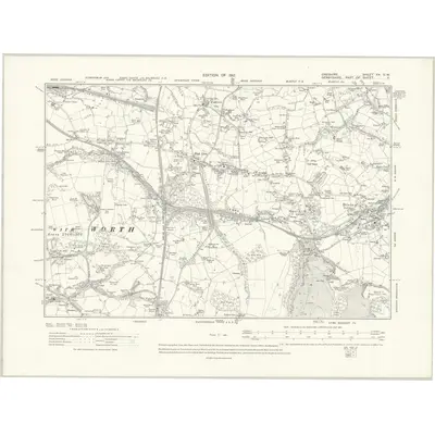 1907 Map of Cheshire XX.SW, 1912 Print