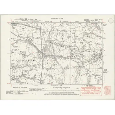 1938 Map of Cheshire XX.SW, 1946 Print