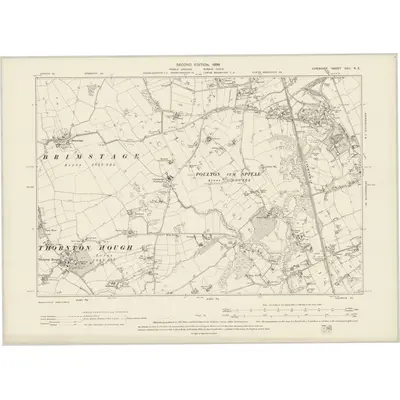 1897 Map of Cheshire XXII.NE, 1899 Print