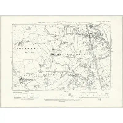 1908 Map of Cheshire XXII.NE, 1913 Print
