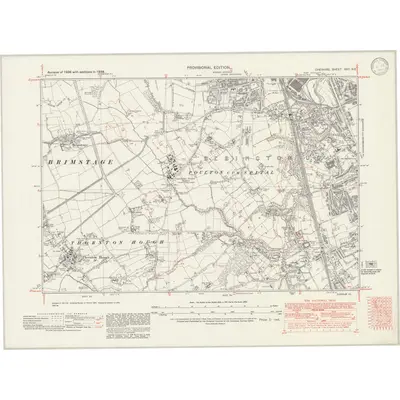 1938 Map of Cheshire XXII.NE, 1946 Print