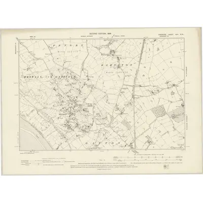 1897 Map of Cheshire XXII.NW, 1899 Print