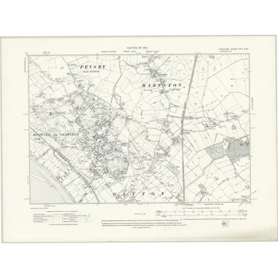 1908 Map of Cheshire XXII.NW, 1913 Print